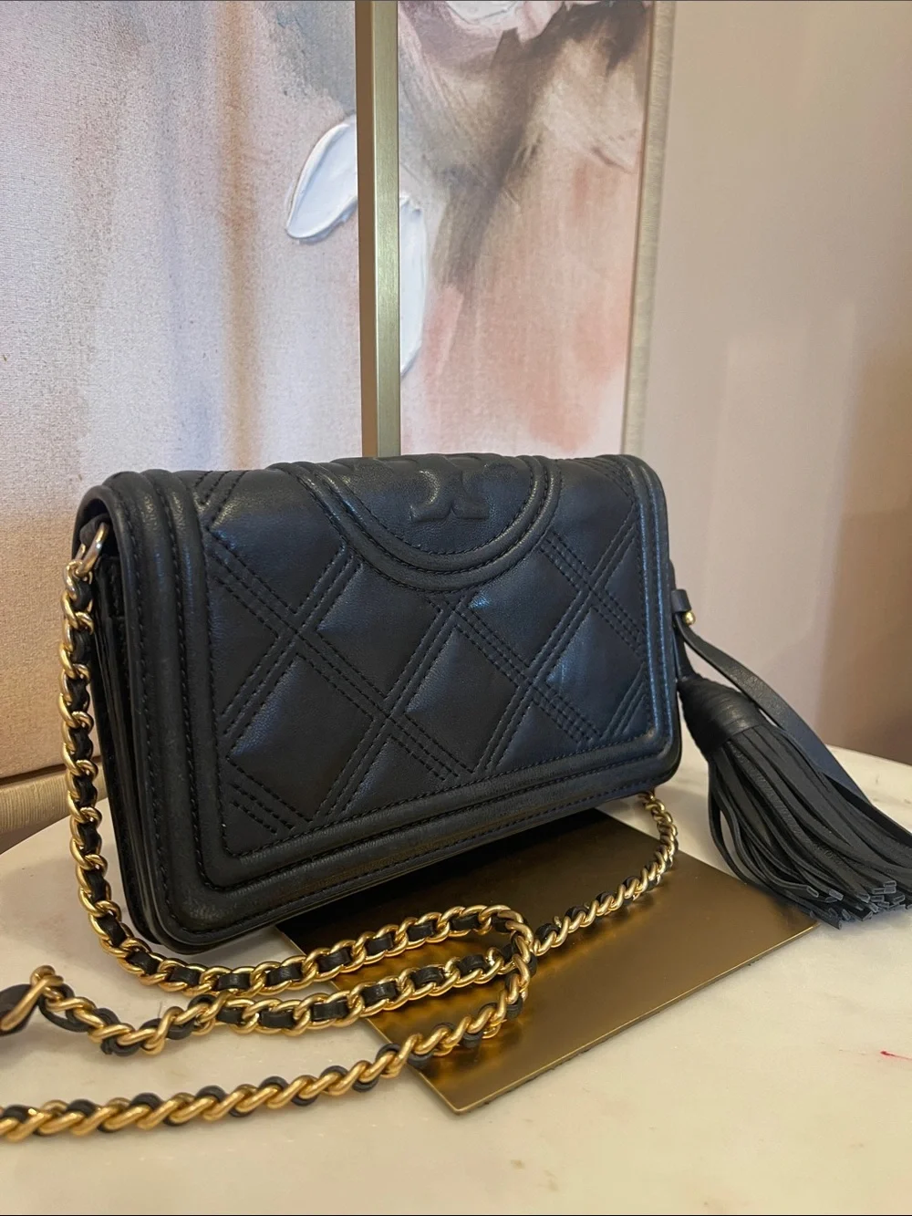 Tory Burch Fleming Soft Wallet Crossbody Bag in Black
